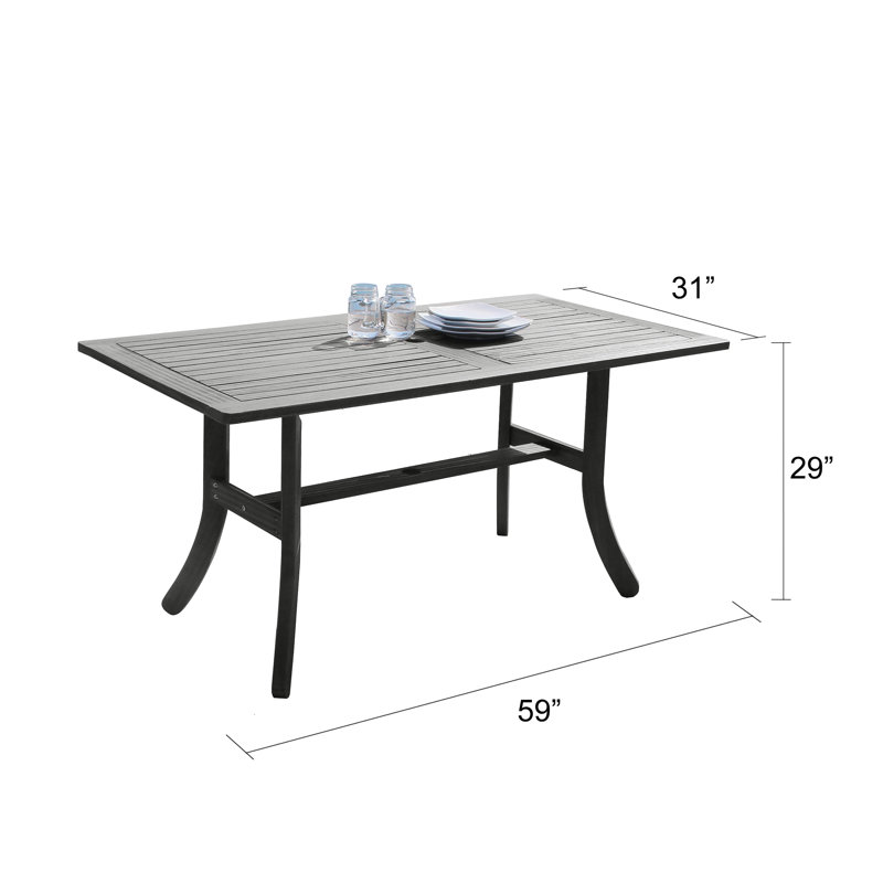 Table de salle à manger de style rectangulaire pour l'extérieur avec pieds courbés Renaissance