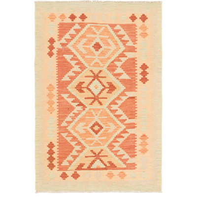 Tapis en laine rouge/brun clair 2 pi 9 po x 4 pi 2 po one-of-kind-the main noué la Elland