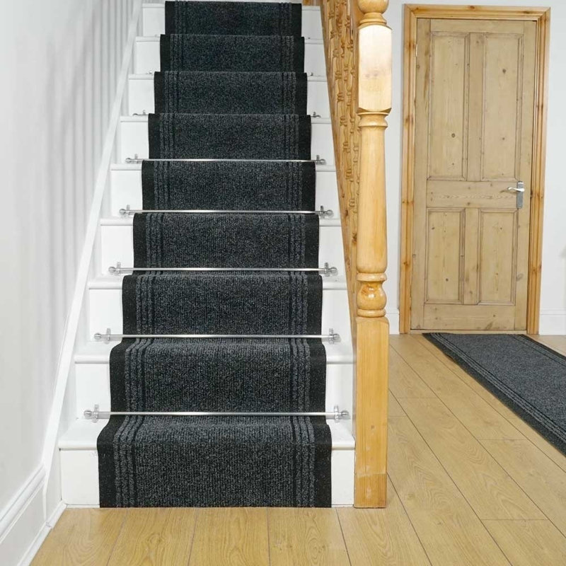 Stair Runner Abby Solid Colour Flatweave Area Rug, Runner 80 x 810cm