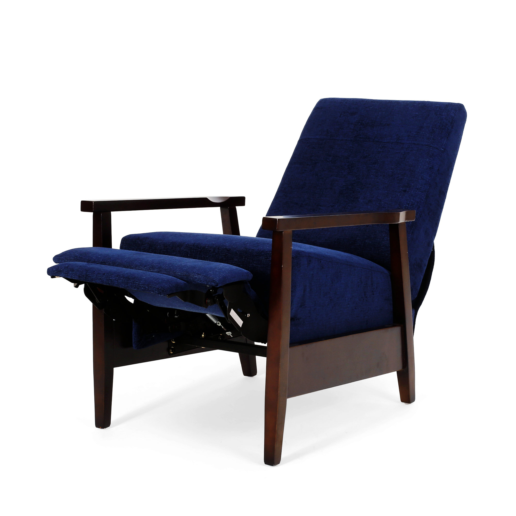 Red Barrel Studio® Wide Wood Hand Manual Club Recliner with Fabric Easy