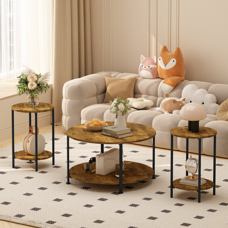 Ensemble de 3 tables basses et tables de bout pour le salon