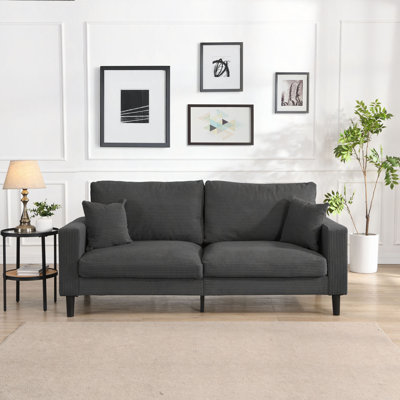 74" High Resilience Three Seater Sofa, Wooden Frame 3 Seat Sofa, Comfy , Upholstered Sofa, Living Room Bedroom Apartment