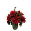Pot de fleurs de Noël en forme de dahlia rouge