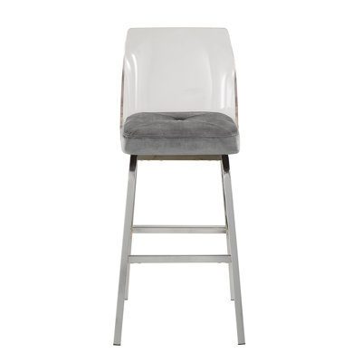 Milica Swivel Upholstered Counter Stool with Metal Frame