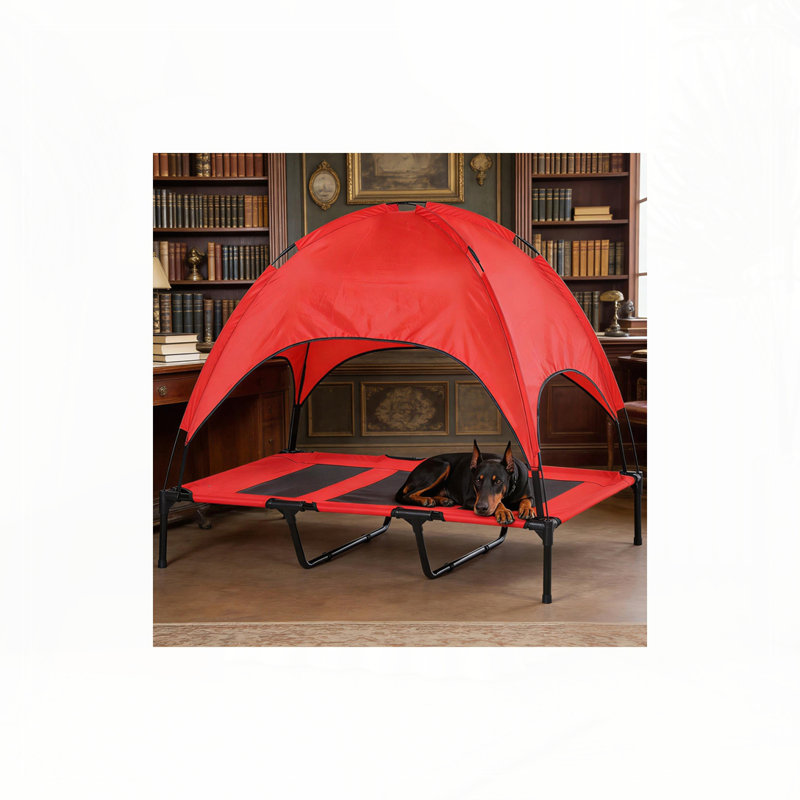 Lit pour animal de compagnie de style moderne, lit pour chien portatif surélevé, Rouge