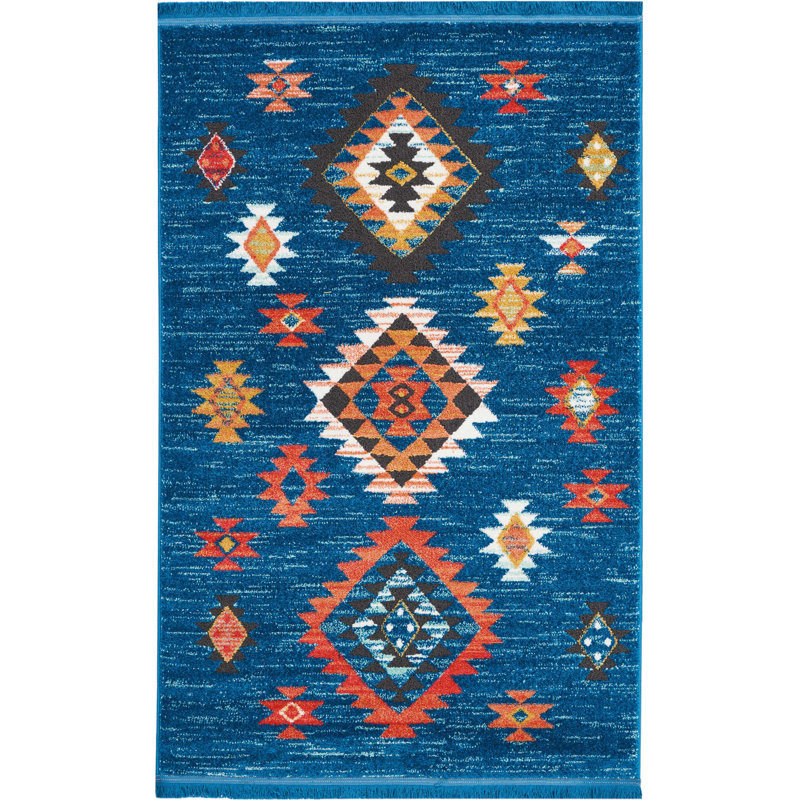 Tapis bleu, Rectangle 3 pi 11 po x 6 pi 2 po