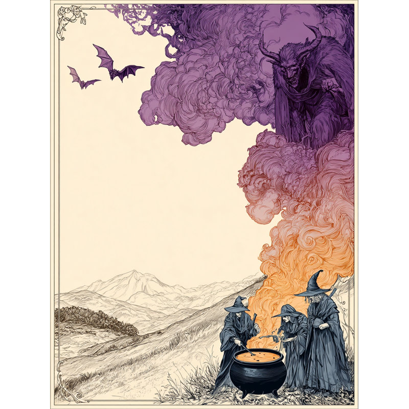 «Dark Hillside Ritual», art mural sur toile tendue, H 24 po x l 16 po