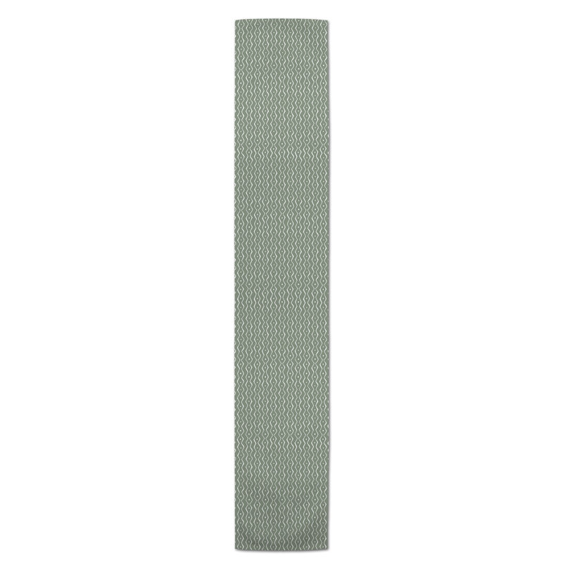 Koziol Geometric Table Runner, 90" L x 16" W, Sage Green, Floral