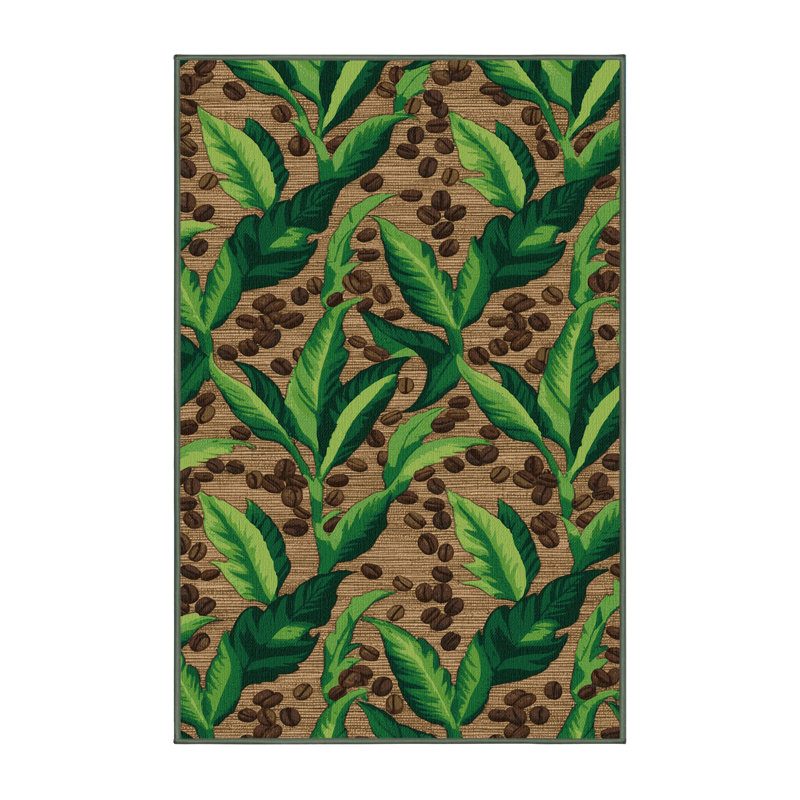  Tapis hawaïen lavable Coffee Plants, Tapis de couloir 2 pi x 4 pi