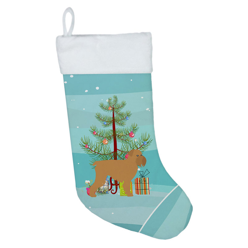 Chaussette de noël joyeux de noël, Griffon bruxellois brun clair