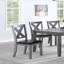 Mobilier de salle à manger décontracté moderne 6 pièces table de salle à manger 4 chaises d'appoint et un banc en bois d'hévéa et placages de bouleau gris-923224997