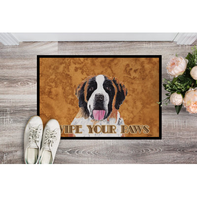 Tapis de porte intérieur anti-dérapant saint bernard