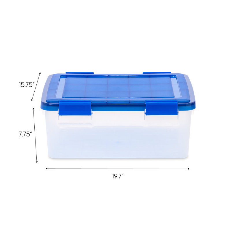 Weatherproof Clear Plastic Storage Tote, 30.5 qts.