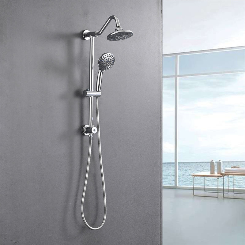 Pomme de douche à pluie 6 po avec pomme de douche à main, Chrome chrome