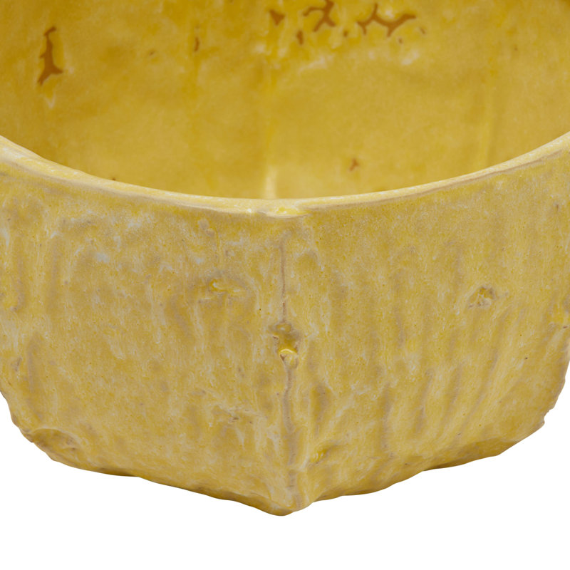 Stoneware Planter with Organically Shaped Detail