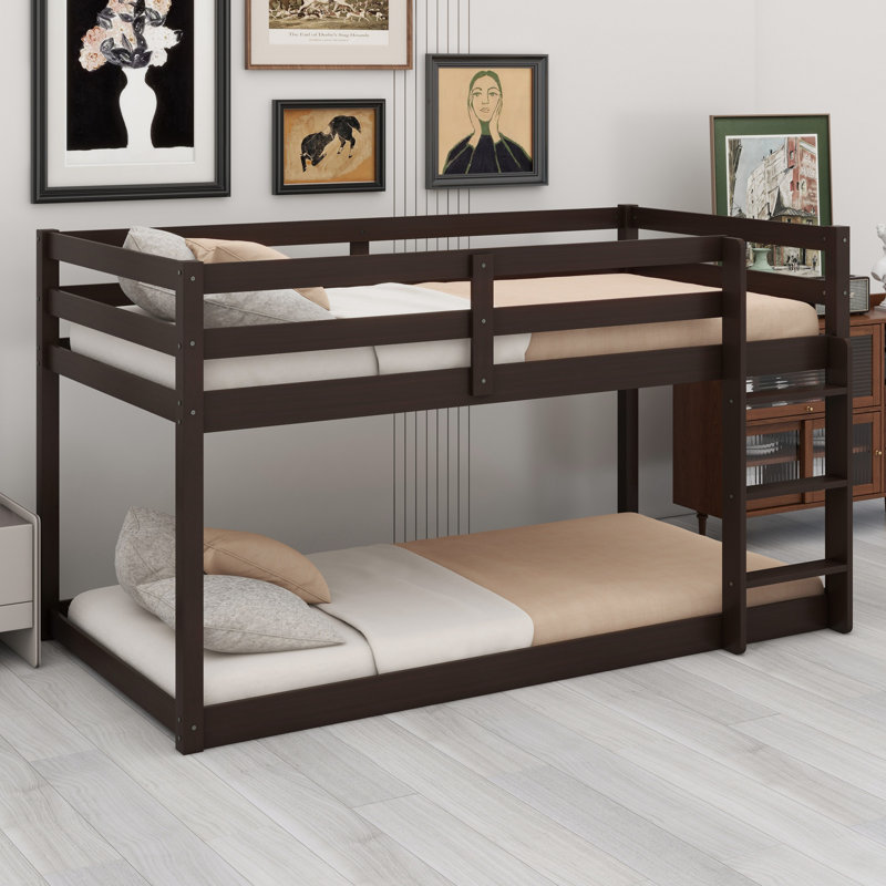 Lit superposé en bois avec échelle, Espresso