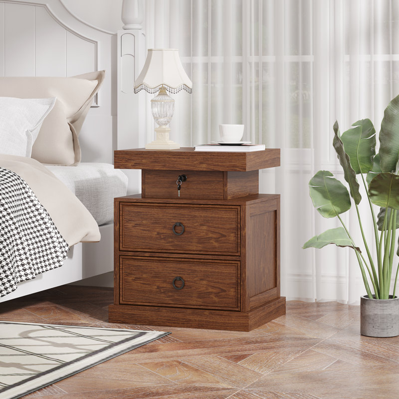 49.8cm W Bedside Table, Walnut