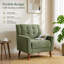 Fauteuil rembourré de style moderne du milieu du siècle, avec capitonnage gaufré, assise moelleuse et pieds en bois massif, fauteuil d'appoint confortable.-85963016