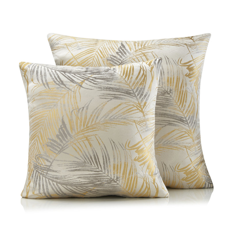 Porphyrion Floral Scatter Cushion, 45cm H x 45cm W x 10cm D, Ochre
