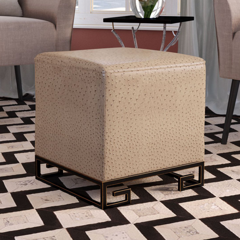 Amirah Iron Accent Stool, Taupe
