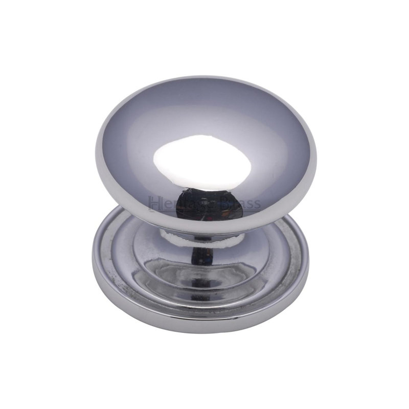 Heritage Brass Heritage Cabinet Knob Round Design, Polished Chrome, 2.8cm H x 3.2cm W x 3.2cm D