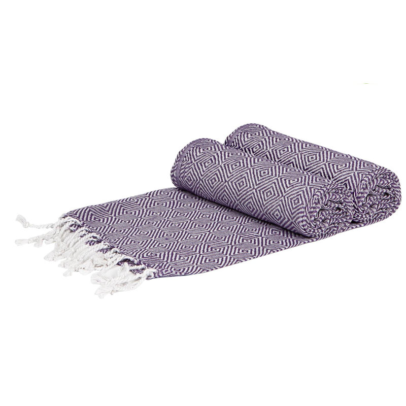 Nicola Spring - Turkish Cotton Chevron Bath Towels - 172 x 90cm, Purple