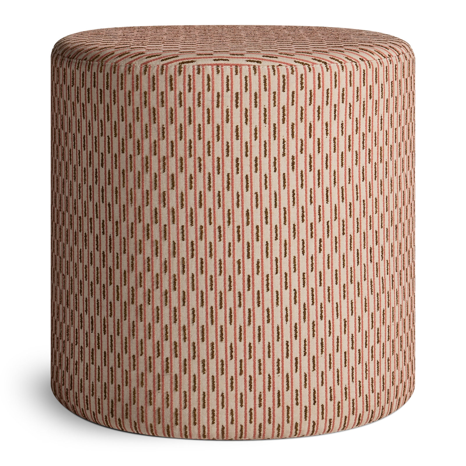 Bumper Upholstered Pouf, Sunbrella Clay