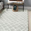 Tapis bleu / ivoire en laine et coton touffeté à la main Derron-22736184