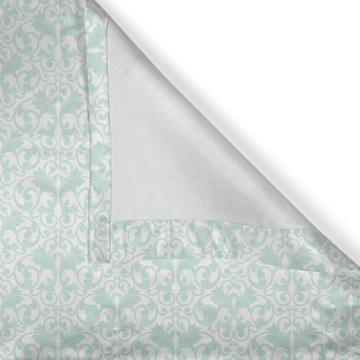 East Urban Home Floral Grommet Curtain Traditional Damask Meadow Pale Mint Green