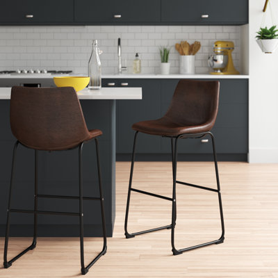 Hartin Upholstered Counter Stool with Metal Frame