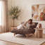 Chaise longue en velours côtelé avec structure en bois-130132481