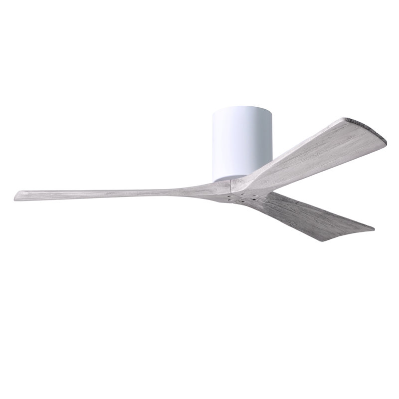 Ventilateur de plafond à 3 pales Olivier, Blanc brillant, Ton bois de grange, 52"