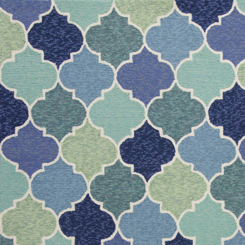 Tapis bleu touffeté à la main, Rectangle 7 pi 6 po x 9 pi 6 po