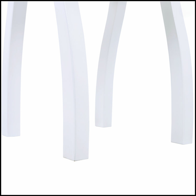 Table d'appoint en bois d'acacia en polyuréthane blanc, résistante aux intempéries et durable pour une utilisation intérieure et extérieure