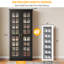 Armoire à chaussures de 67,5 po de hauteur avec portes, armoire de rangement à 8 niveaux avec tablettes réglables-1079957823
