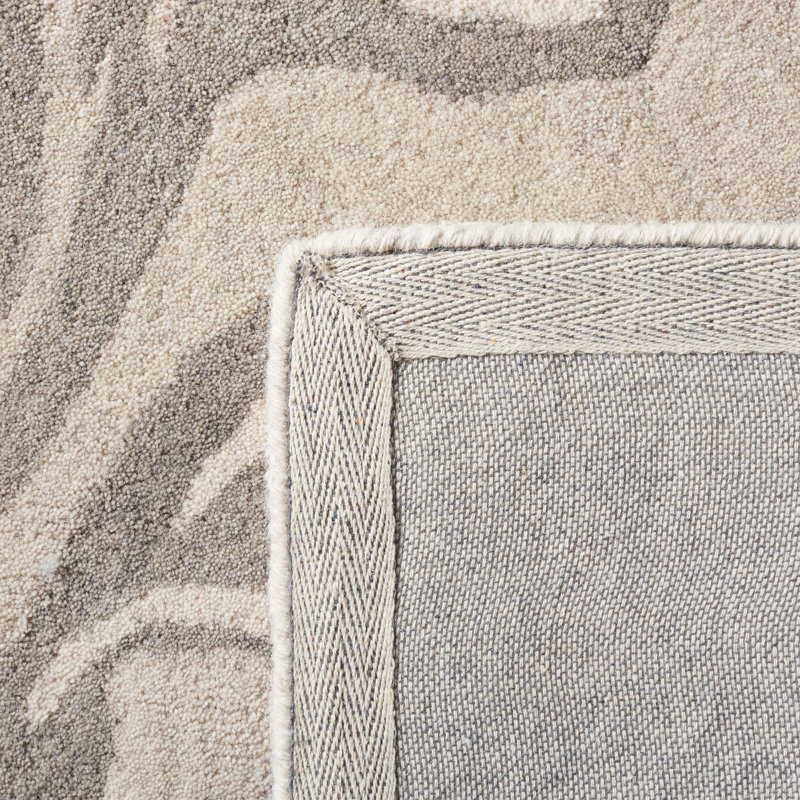 Tapis bleu / gris en laine / coton touffeté à la main Soho, Rectangle 8 pi x 10 pi