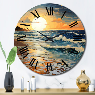 Beach Shimmering Sands II Metal Wall Clock