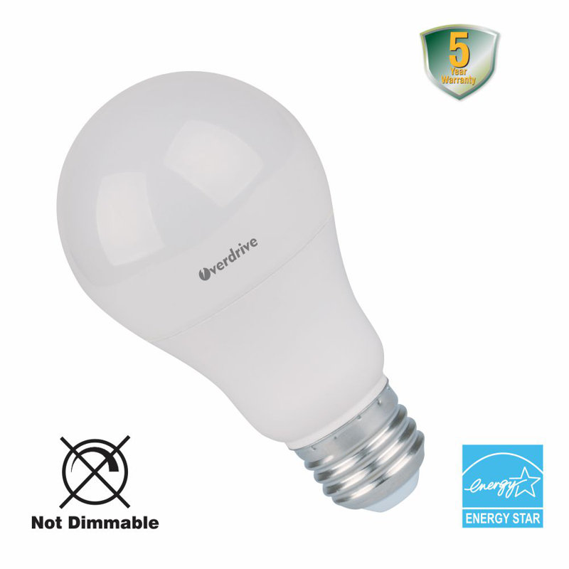 60 watts équivalent à del a19, ampoule non-dimm,-2700 e26/base moyenne (standard)
