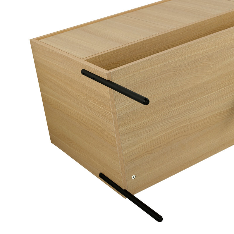 48" Freestanding Bathroom Vanity, Storage Cabinet With Soft Closed Doors (KD-Package)-Excluding Sink, Oak, Black