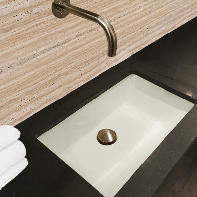 Nantucket Sinks Great Point 13.75'' Vitreous China Rectangular Bathroom Sink with Overflow