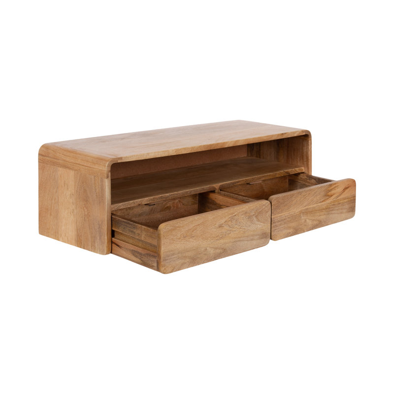 Kato Floating Console Table with Storage, Natural