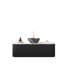 Meuble-lavabo 48 po avec lavabo, armoire flottante, lavabo en céramique noire, comptoir à motif de pierre, système de rangement à fermeture en douceur, matériaux-130094200