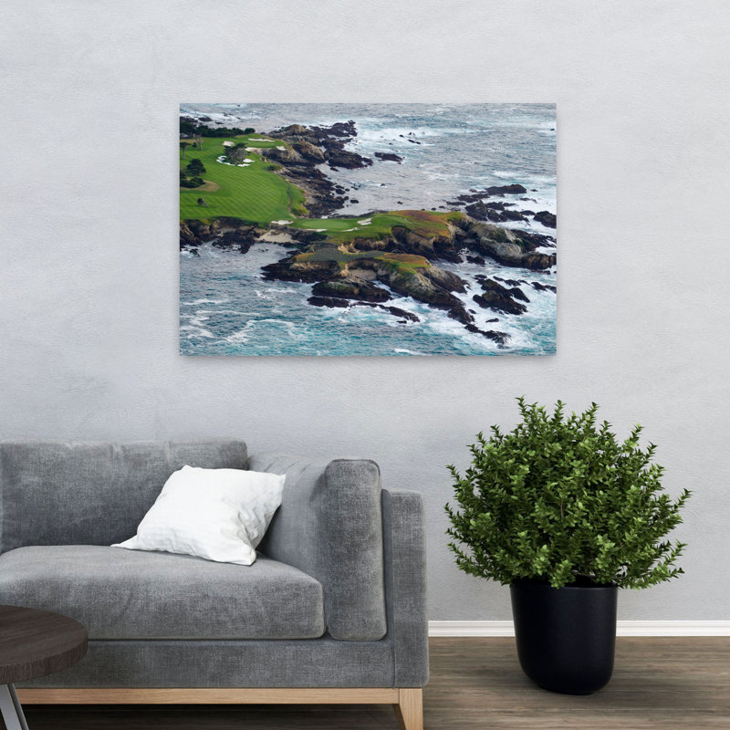 Parcours de golf sur une île, Pebble Beach, liens, Pebble Beach, Monterey County, Californie, États-Unis, art contemporain