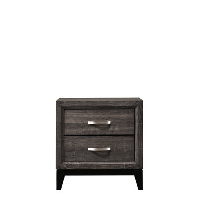 2 Nightstand In White Finish - Perfect For Bedroom And Living Room With Metal Pull Handles Modern Area