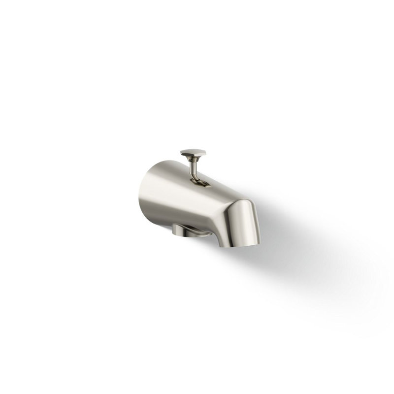 Bec de baignoire à inverseur standard de 4 7/8 po avec poignée en forme de disque Antique ™, Nickel poli éclatant
