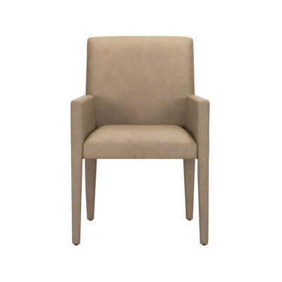 Modern Brume 24" Wide Frontier Caribou Leather Arm Chair