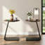 Table de bout ronde en forme de C, table d'appoint peu encombrante pour salon, chambre à coucher-1715966009
