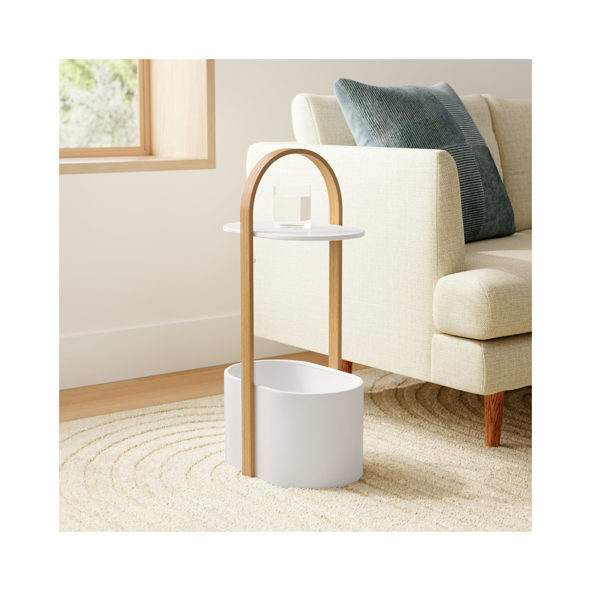 Akyah End Table, White