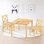 Ensemble 3 pièces de table de jeu et de chaises en bois massif Myona, pour enfants, naturel
