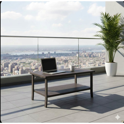 Table basse rectangulaire d'extérieur en métal